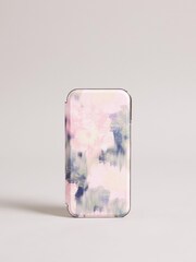 Ted Baker Pink Monetan Blur Floral Mirror Folio Iphone 14 Max Phone Case - Image 1 of 4
