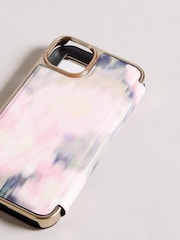 Ted Baker Pink Monetan Blur Floral Mirror Folio Iphone 14 Max Phone Case - Image 3 of 4