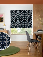 Orla Kiely Whale Jumbo Linear Stem Made to Measure Roman 100% Cotton Blinds - Image 1 of 6