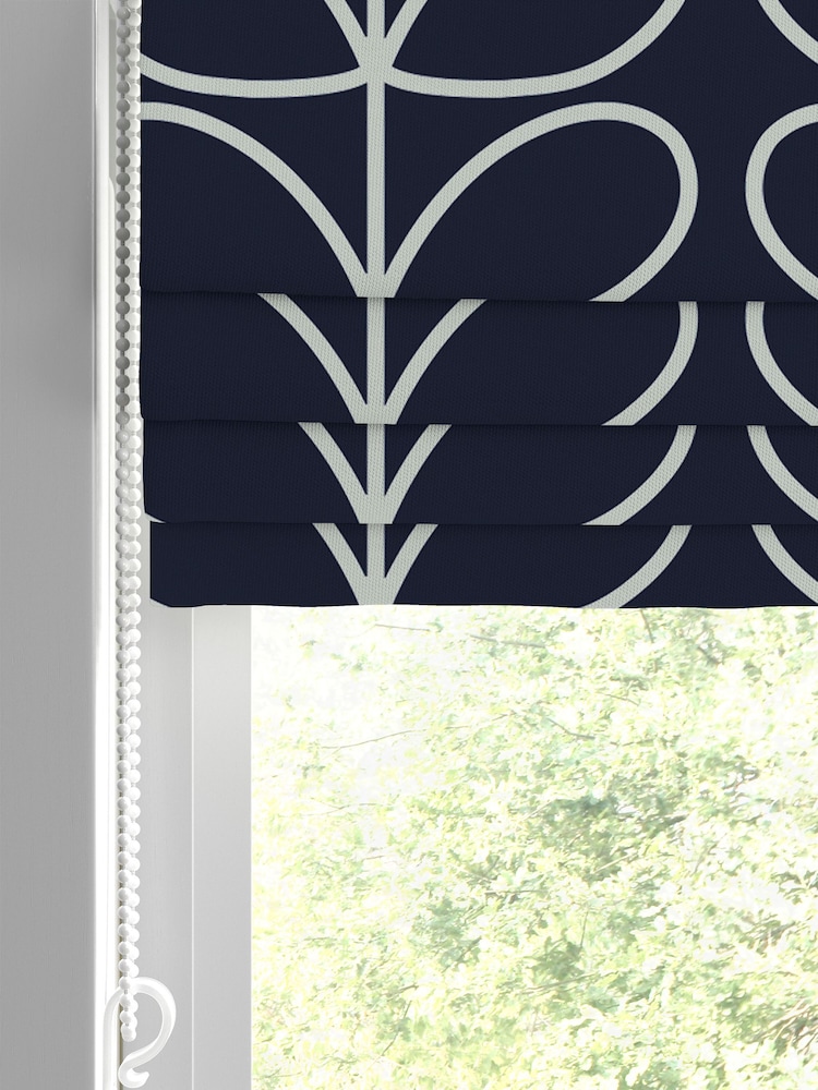 Orla Kiely Whale Jumbo Linear Stem Made to Measure Roman 100% Cotton Blinds - Image 2 of 6