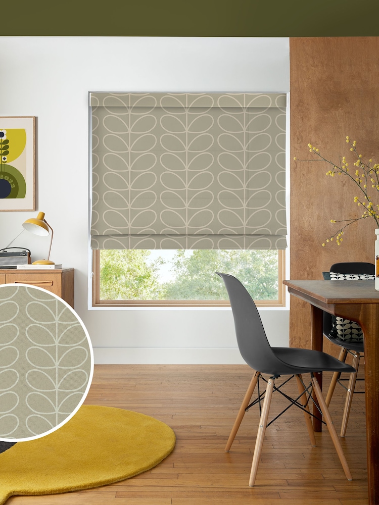 Orla Kiely Pebble Jumbo Linear Stem Made to Measure Roman 100% Cotton Blinds - Image 1 of 6