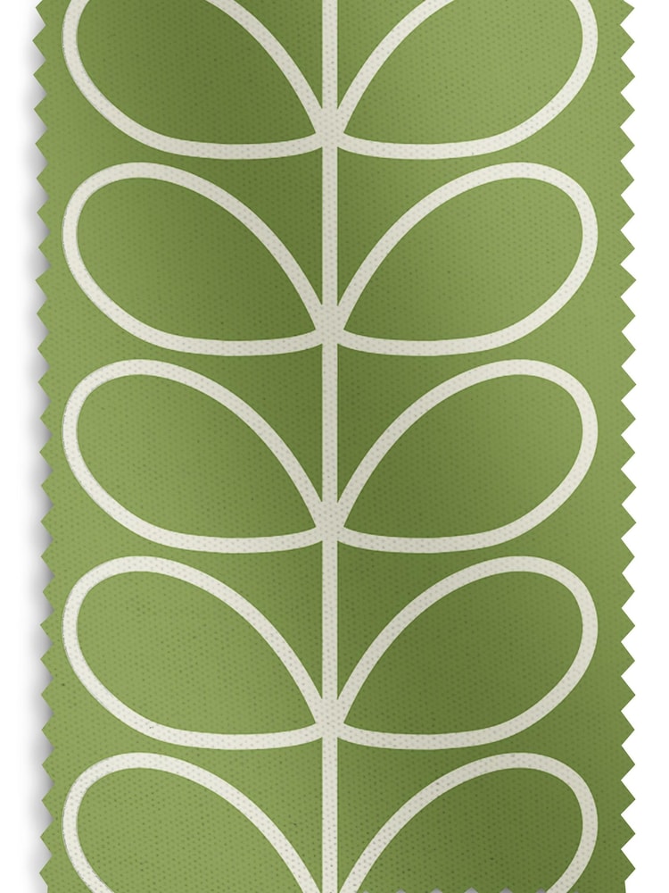 Orla Kiely Chalky Green Jumbo Linear Stem Made to Measure Roman 100% Cotton Blinds - Image 6 of 6