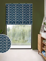 Orla Kiely Marine Jumbo Linear Stem Made to Measure Roman 100% Cotton Blinds - Image 1 of 5