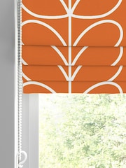 Orla Kiely Persimmon Jumbo Linear Stem Made to Measure Roman 100% Cotton Blinds - Image 2 of 6