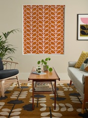 Orla Kiely Persimmon Jumbo Linear Stem Made to Measure Roman 100% Cotton Blinds - Image 5 of 6