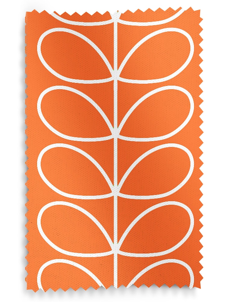 Orla Kiely Persimmon Jumbo Linear Stem Made to Measure Roman 100% Cotton Blinds - Image 6 of 6