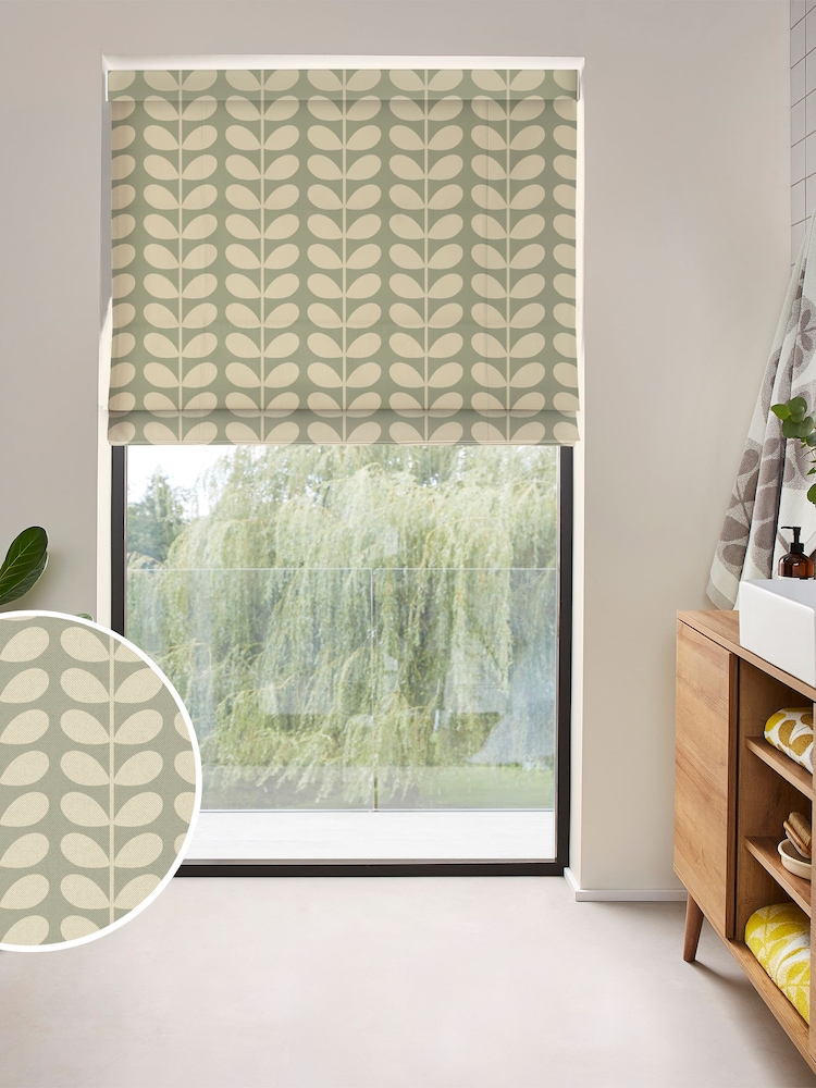 Orla Kiely Pebble Solid Stem Made to Measure Roman 100% Cotton Blinds - Image 1 of 6