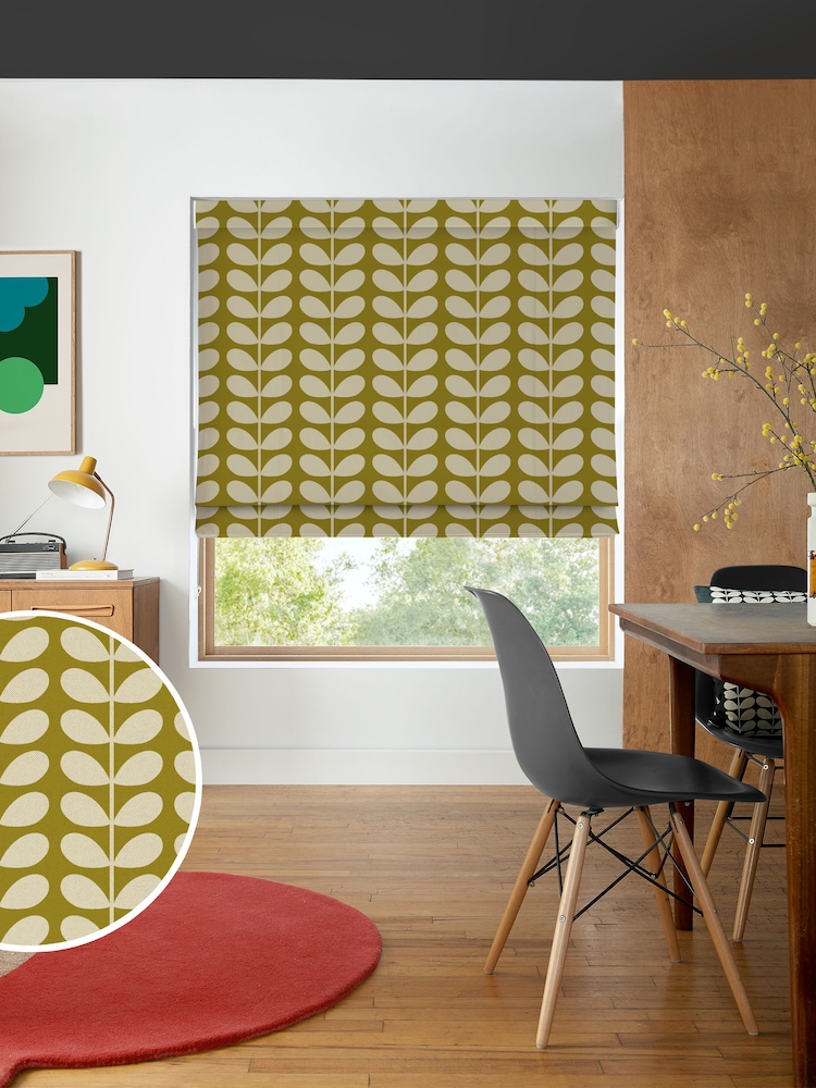 Orla Kiely Seagrass Solid Stem Made to Measure Roman 100% Cotton Blinds - Image 1 of 6