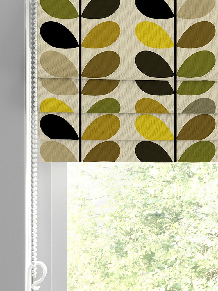 Orla Kiely Yellow Multi Stem Made to Measure Roman 100% Cotton Blinds - Image 2 of 5