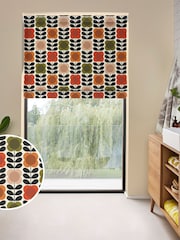 Orla Kiely Tomato/Pink Spot Flower Stem Made to Measure Roman 100% Cotton Blinds - Image 1 of 5