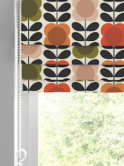 Orla Kiely Tomato/Pink Spot Flower Stem Made to Measure Roman 100% Cotton Blinds - Image 2 of 5
