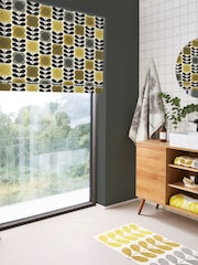 Orla Kiely Yellow/Grey Spot Flower Stem Made to Measure Roman 100% Cotton Blinds - Image 5 of 6