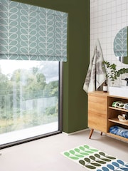 Orla Kiely Aqua Jumbo Linear Stem Made to Measure Roman 100% Cotton Blinds - Image 5 of 6