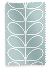 Orla Kiely Aqua Jumbo Linear Stem Made to Measure Roman 100% Cotton Blinds - Image 6 of 6