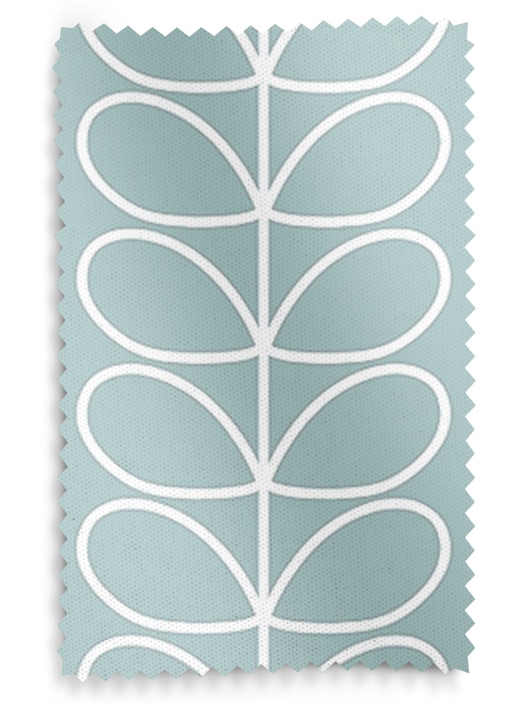 Orla Kiely Aqua Jumbo Linear Stem Made to Measure Roman 100% Cotton Blinds - Image 6 of 6