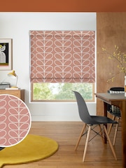 Orla Kiely Bubblegum Jumbo Linear Stem Made to Measure Roman 100% Cotton Blinds - Image 1 of 6