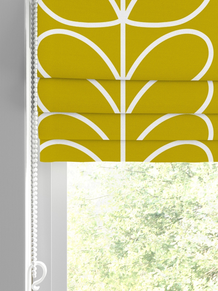 Orla Kiely Sunflower Jumbo Linear Stem Made to Measure Roman 100% Cotton Blinds - Image 2 of 6