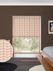 Orla Kiely Pink Solid Stem Made to Measure Roman 100% Cotton Blinds - Image 1 of 6