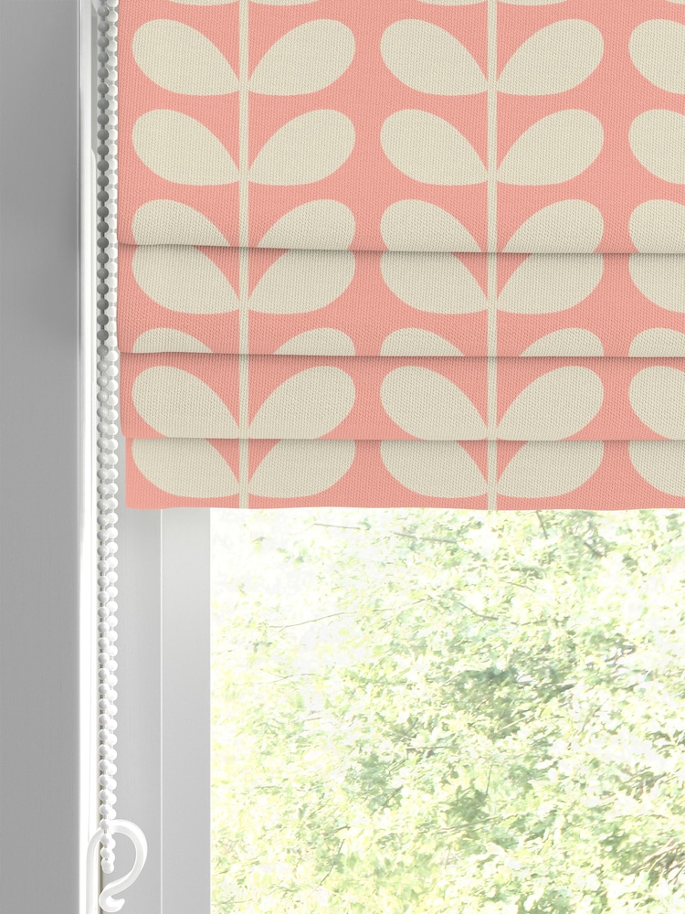Orla Kiely Pink Solid Stem Made to Measure Roman 100% Cotton Blinds - Image 2 of 6