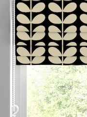 Orla Kiely Black Solid Stem Made to Measure Roman 100% Cotton Blinds - Image 2 of 6