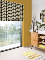 Orla Kiely Black Solid Stem Made to Measure Roman 100% Cotton Blinds - Image 5 of 6
