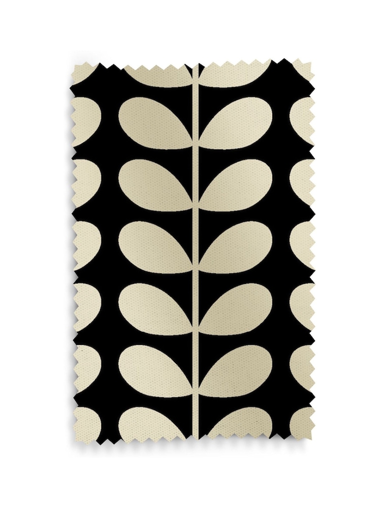 Orla Kiely Black Solid Stem Made to Measure Roman 100% Cotton Blinds - Image 6 of 6