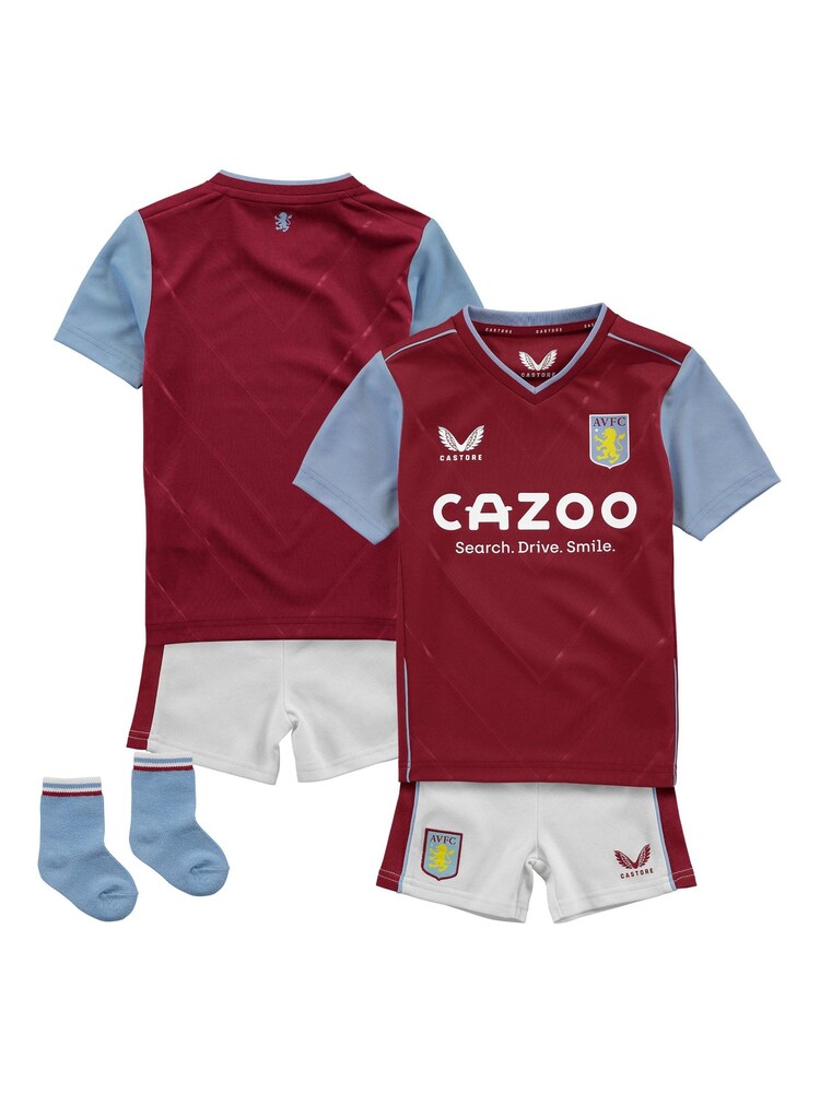 Castore Aston Villa Home Infant Kit T-Shirt 2022-23 - Image 1 of 3