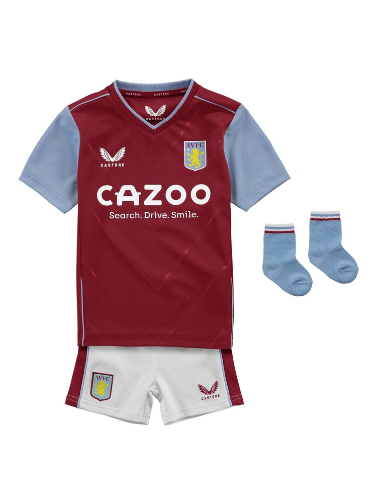 Castore Aston Villa Home Infant Kit T-Shirt 2022-23 - Image 2 of 3