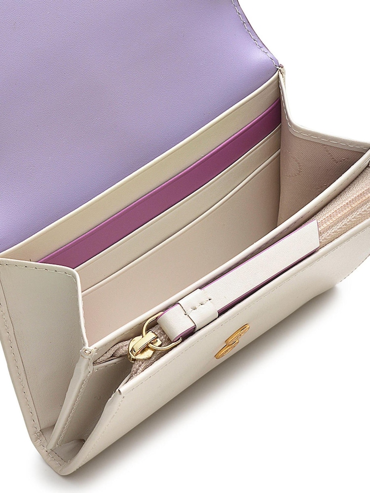 Buy Radley London Cream Lavender Fields Medium Flapover Purse from