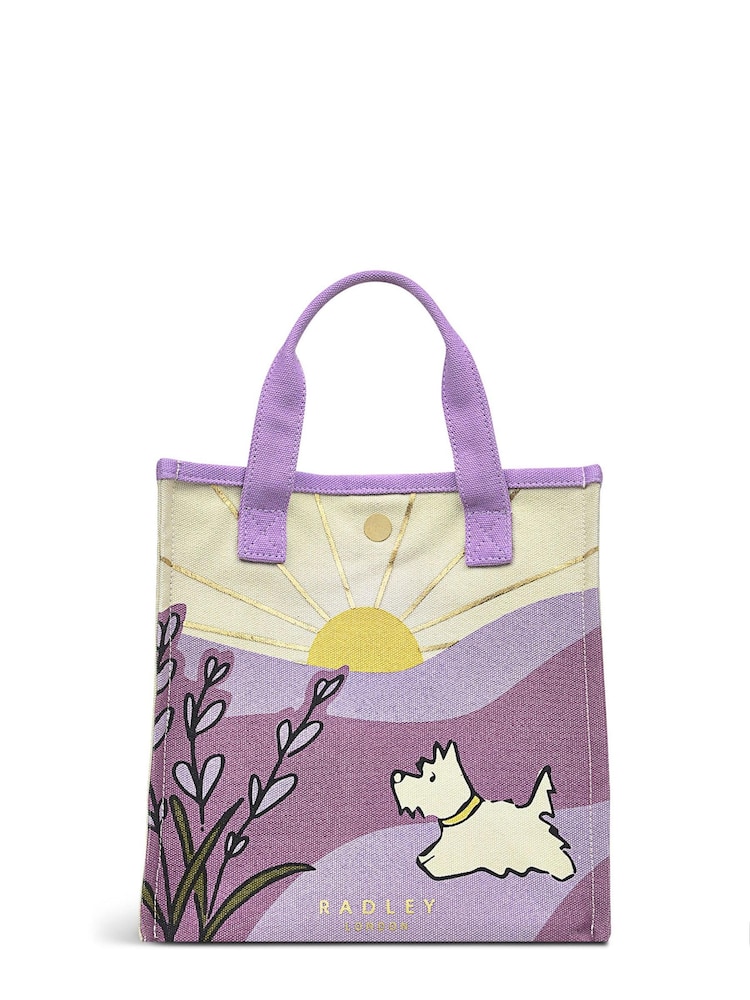 Radley London Cream Lavender Fields Small Open Top Grab Bag - Image 1 of 4