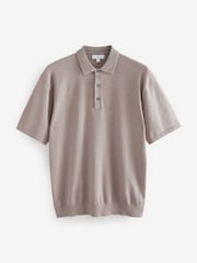 Neutral Regular Fit Knitted Polo Shirt - Image 5 of 7