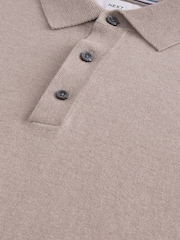 Neutral Regular Fit Knitted Polo Shirt - Image 7 of 7