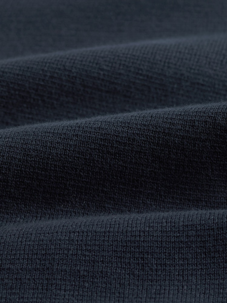 Navy Blue Regular Fit 100% Cotton Premium Zip-Through Jumper - Image 7 of 7