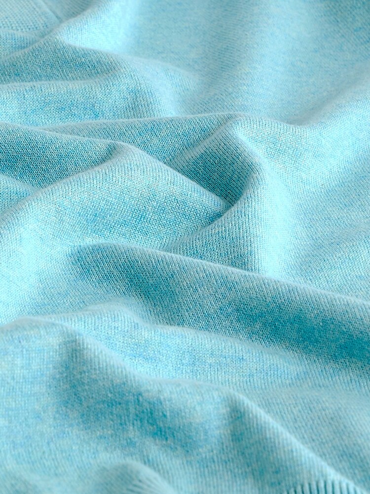 Aqua Blue Regular Fit Knitted Polo Shirt - Image 5 of 5