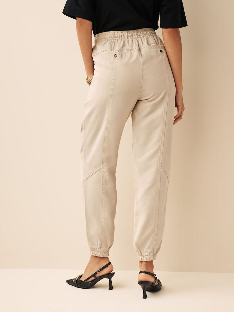 Ecru Natural Tapered Leg Trousers - Image 2 of 5 Ecru Natural Tapered Leg Trousers - Image 2 of 5