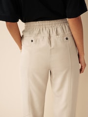 Ecru Natural Tapered Leg Trousers - Image 3 of 5