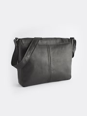 Black Signature Leather Messenger Bag - Image 2 of 6
