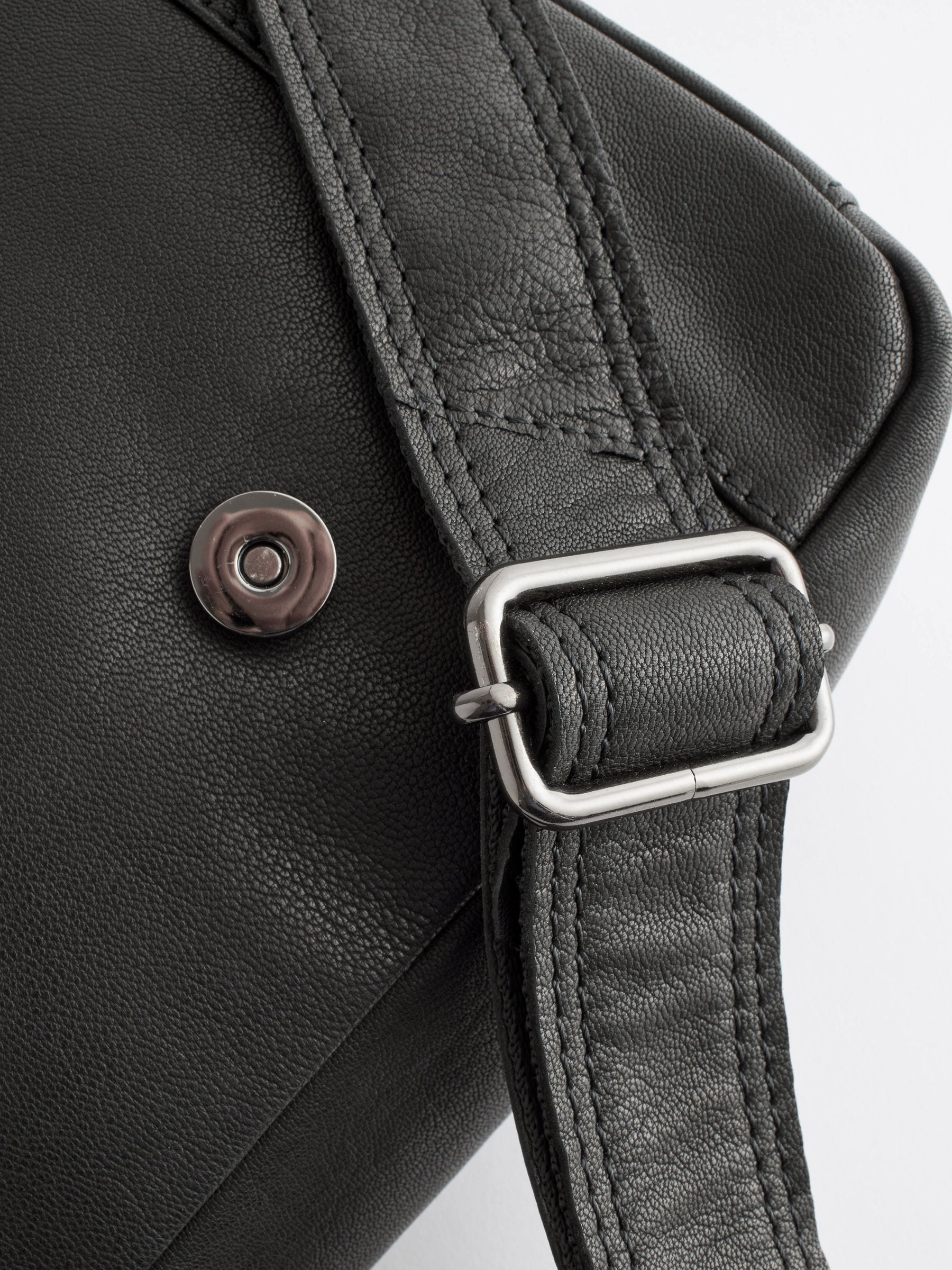 Buy Black Signature Leather Messenger Bag from Next Poland
