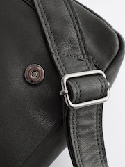 Black Signature Leather Messenger Bag - Image 3 of 6