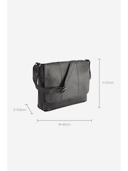 Black Signature Leather Messenger Bag - Image 4 of 6