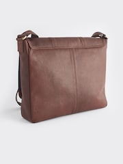 Brown Signature Leather Messenger Bag - Image 3 of 7
