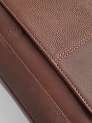 Brown Signature Leather Messenger Bag - Image 5 of 7