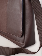Brown Signature Leather Messenger Bag - Image 8 of 8