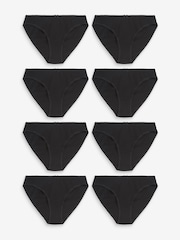 Black High Leg Cotton Rich Knickers 8 Pack - Image 1 of 5