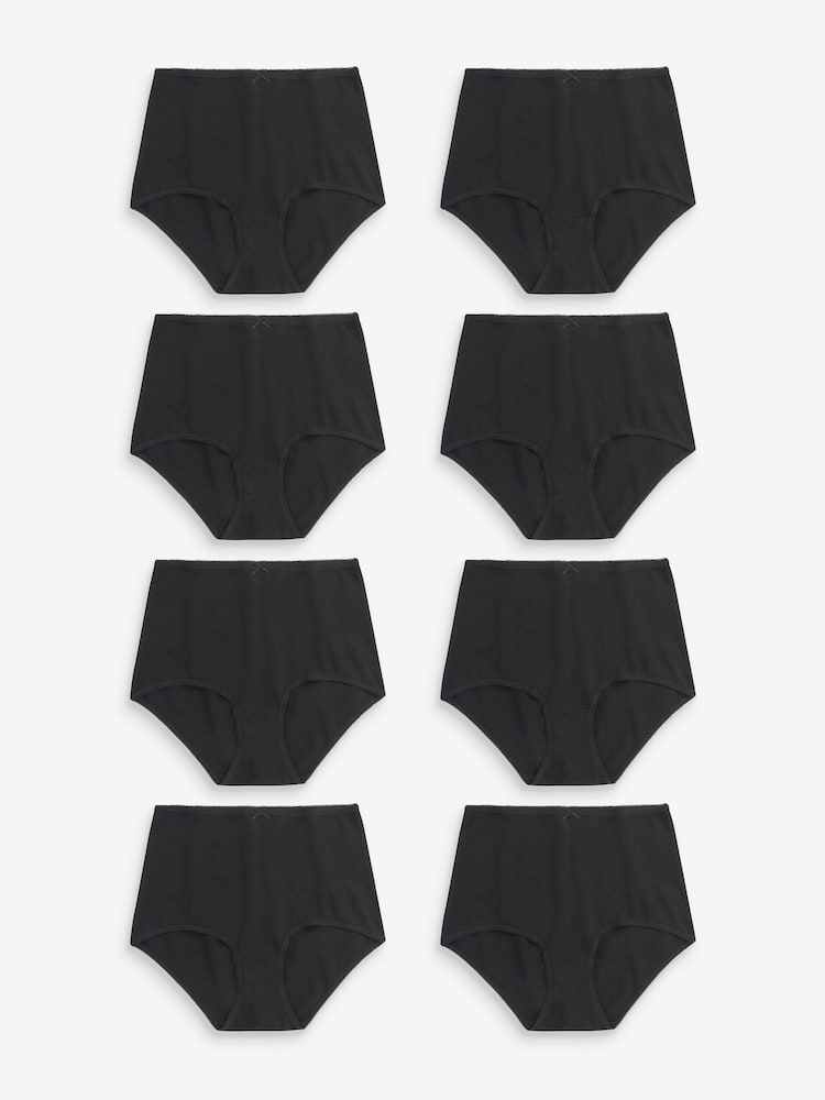 Black Full Brief Cotton Rich Knickers 8 Pack - Image 1 of 3