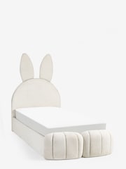 Casual Boucle Natural Oyster Kids Bunny Upholstered Drawer Bed - Image 2 of 7