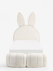 Casual Boucle Natural Oyster Kids Bunny Upholstered Drawer Bed - Image 3 of 7