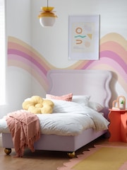 Opulent Velvet Lilac Wiggle Kids Upholstered Bed Frame - Image 1 of 5