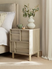 Mid Natural Finsbury 2 Drawer Bedside Table - Image 1 of 11