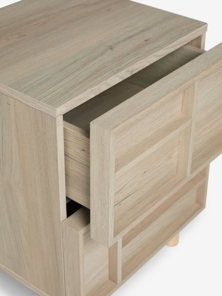 Mid Natural Finsbury 2 Drawer Bedside Table - Image 12 of 12 Mid Natural Finsbury 2 Drawer Bedside Table - Image 12 of 12